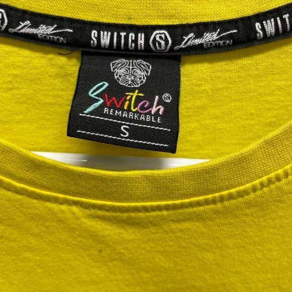 Switch Remarkable "Life Is Good" Graphic Tee Small Yellow 100% Cotton - Picture 5 of 7